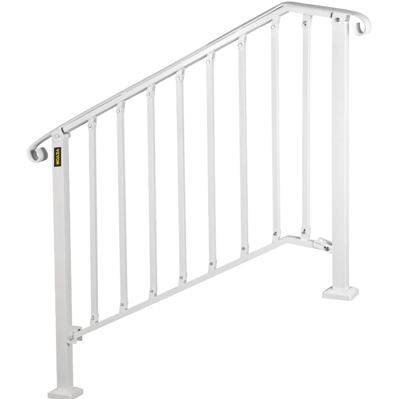 VEVOR Hand Rails for Outdoor Steps, Wrought Iron Railing, Porch And Stair Railing Kit