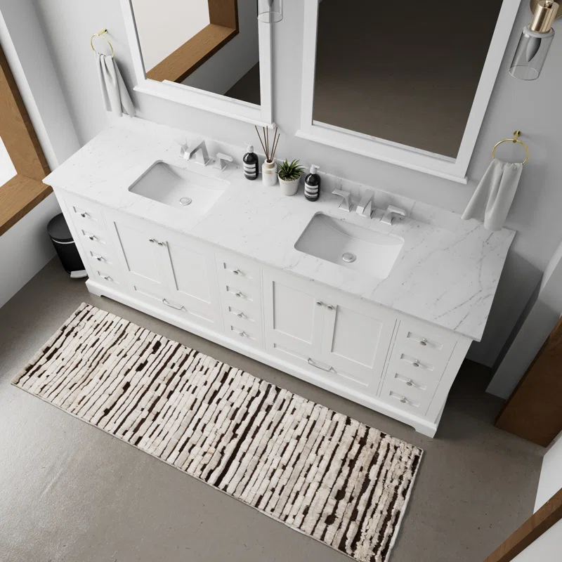 Lexora Dukes 84" Double Bathroom Vanity Base Only