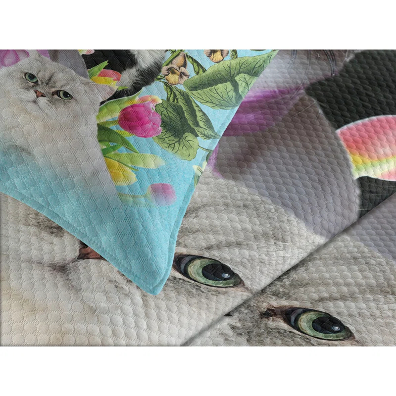 Ambesonne Cat Lover Bedspread Cats