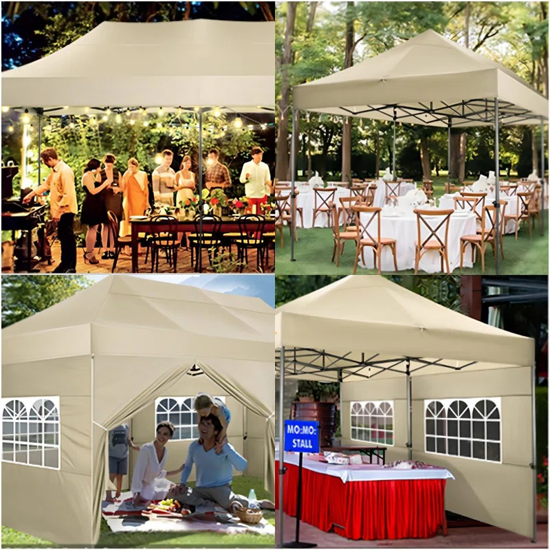 HOTEEL 10'Wx20'D Heavy Duty Pop up Canopy Tent with 6 sidewalls Easy Up Commercial Outdoor