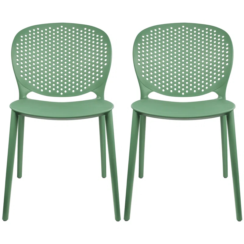 2xHome Outdoor Stacking Dining Side Chair (Set of 2)
