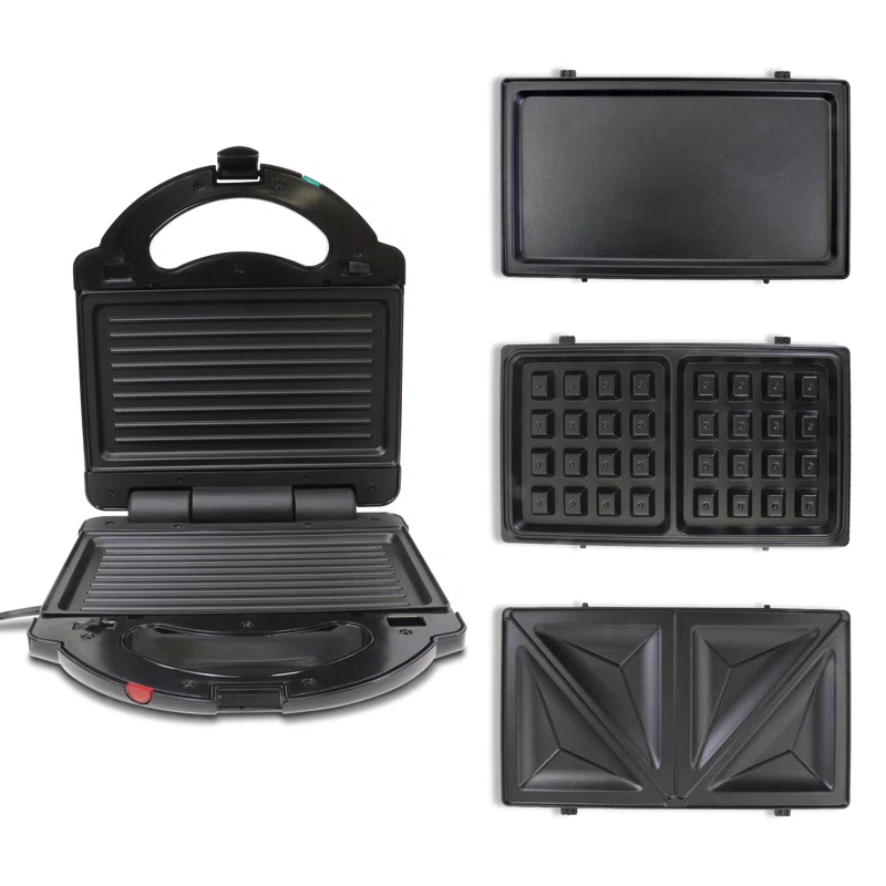 Total Chef Total Chef Electric Griddle Waffle Maker Sandwich Press Open