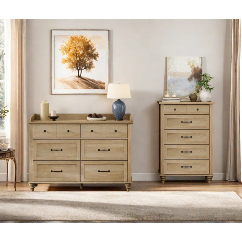 One Allium Way® 2 Piece Dresser Set - -Include One 5 Drawer Dresser & One 6 Drawer Dresser