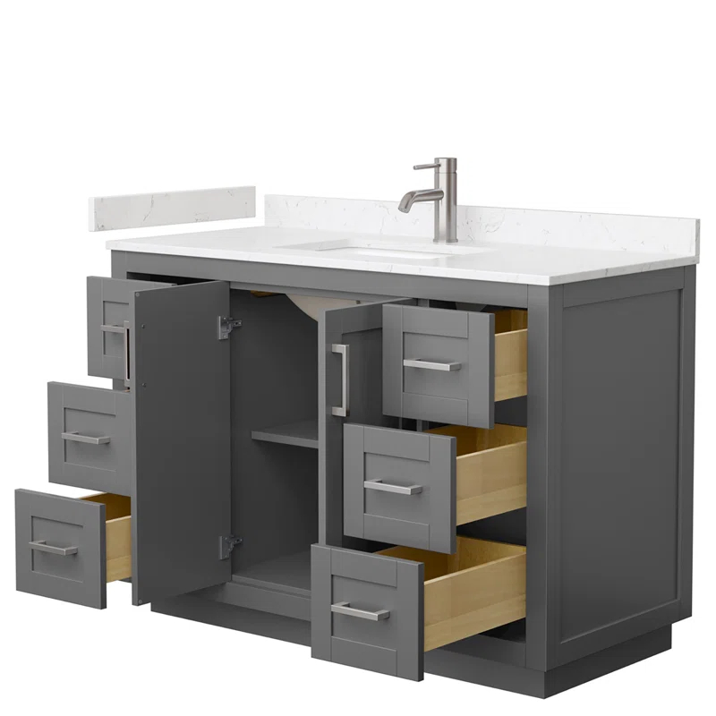 Wyndham Collection Miranda 48" Freestanding Single Bathroom Vanity with Cultured Marble Top