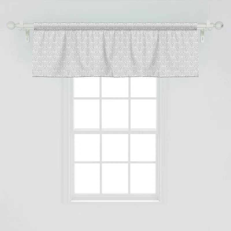 Ambesonne Black and White Valance Pack of 2 Modernistic Dotwork Black and White