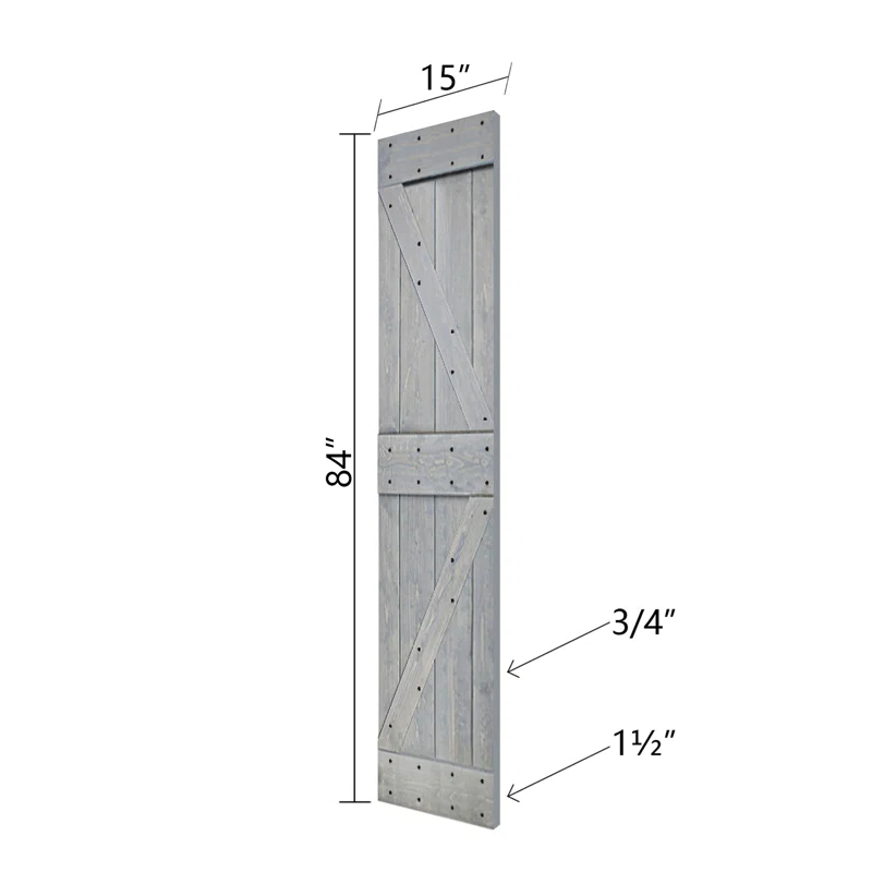 IsLife K Style Finished Solid Wood Bi-Fold Double Barn Door With Hardware Kit -Assembly Needed