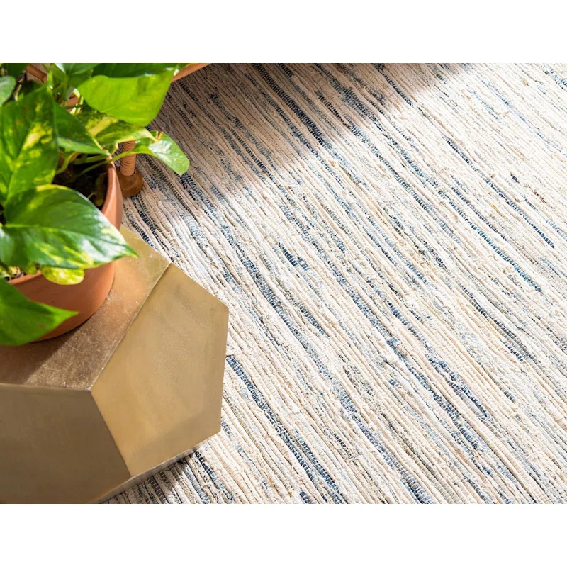 Gracie Oaks Elledge Hand Braided Jute Yellow/Natural/Gray Area Rug