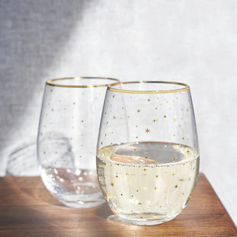 Starlight 18oz. Stemless Wine Glass Set (Set of 2)