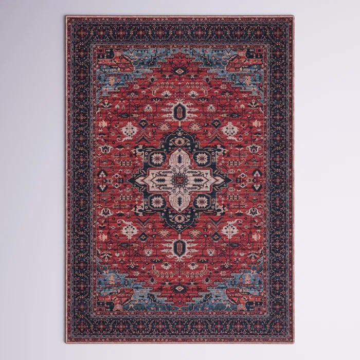 Mistana™ Chenier Oriental Red/Navy Area Rug