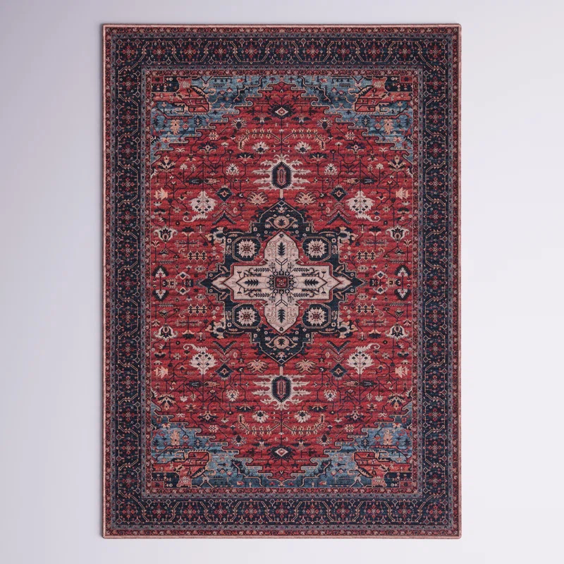 Mistana™ Chenier Oriental Red/Navy Area Rug
