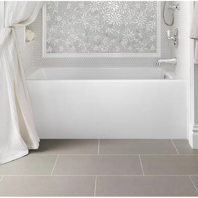 Hydro Systems Sydney 60'' x 34'' Alcove / Tile In Whirlpool Acrylic Bathtub SYD6034AWP-WHI-LH-WOV.WHI