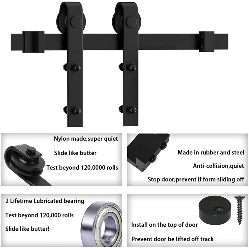 Lazio Sliding Standard Single Barn Door Hardware Kit