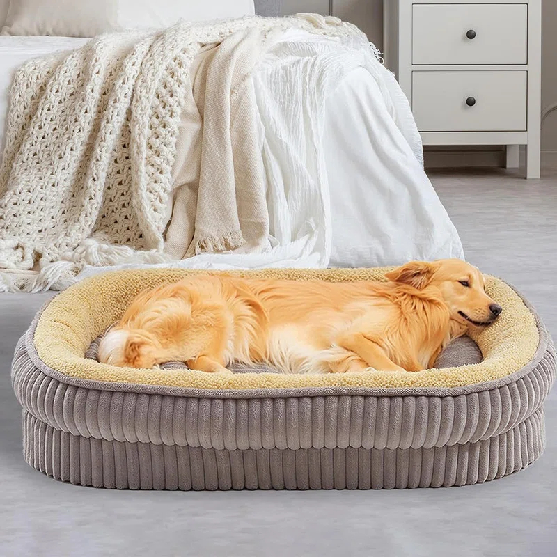 Dog Bed for Dogs Breeds, Dog Sofa Beds,Pet Couch Bed with Four Sided Bolster