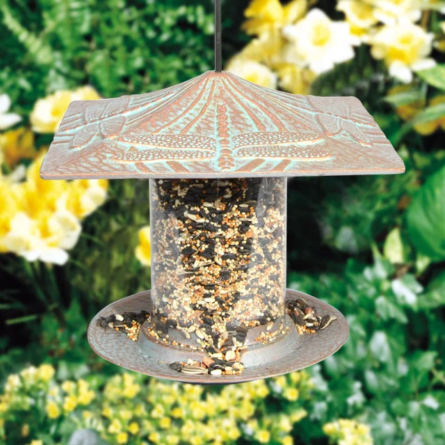 Whitehall Products Dragonfly Tube Bird Feeder