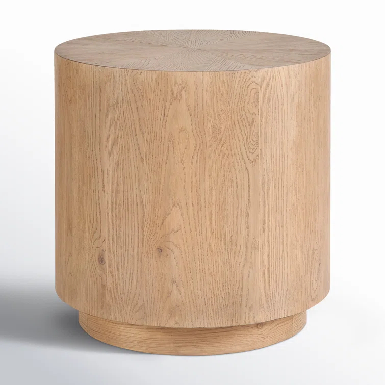 Coastal Living Weekender Natural Oak End Table in Weathered Tan