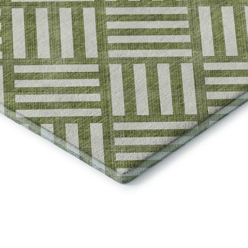 Wade Logan® Premium Machine Washable Cerrito Olive Rug