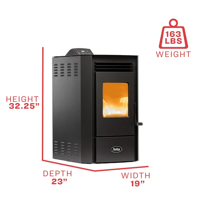 Ashley Hearth Ashley 1300 Sq Ft Pedestal Pellet Stove 50 Lb Hopper - Wifi