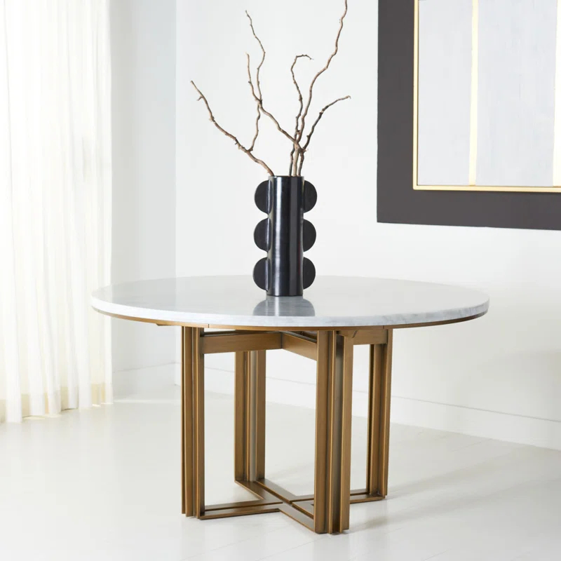 Safavieh Couture Azalea Round Marble Top Dining Table