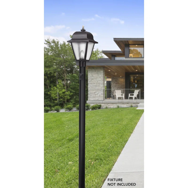 Solus Solus 7, 8, or 10 ft. Outdoor Hardwired Direct Burial Lamp Post with Convenience Outlet and Dusk-to-Dawn Photocell Sensor
