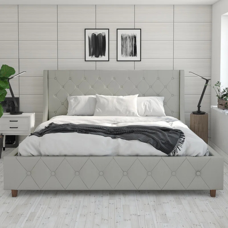 CosmoLiving by Cosmopolitan Mercer Tufted Upholstered Platform Bed