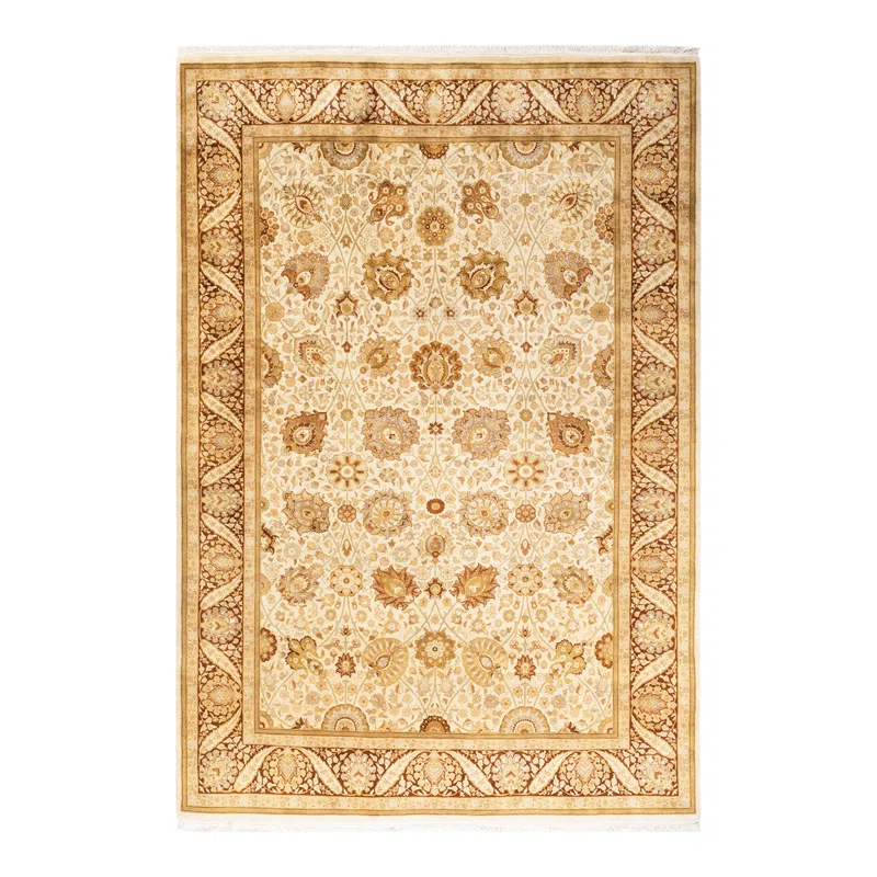 Solo Rugs One-of-a-Kind 6' 2" X 9' 2" 2000s Wool Area Rug Ivory
