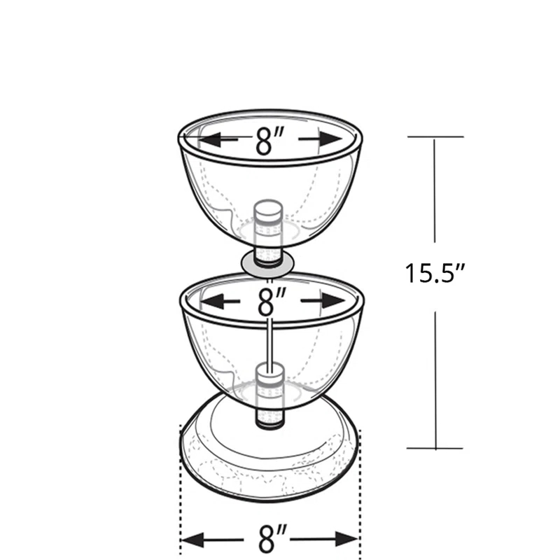 Azar Displays Two-Tier 8" & 8" Bowl Counter Display
