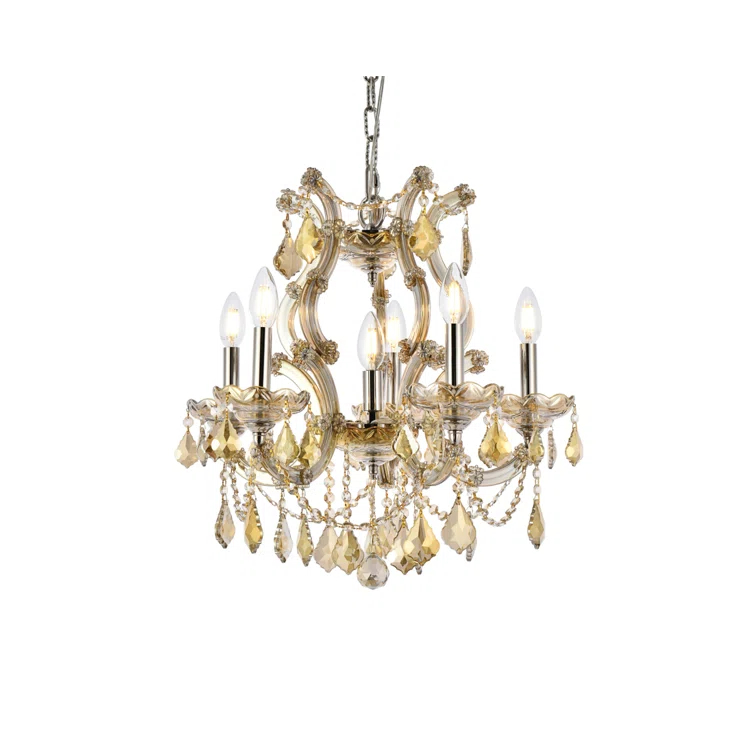 Ivy Bronx Maria Theresa 6 Light 20 inch Dining Chandelier Ceiling Light, Royal Cut
