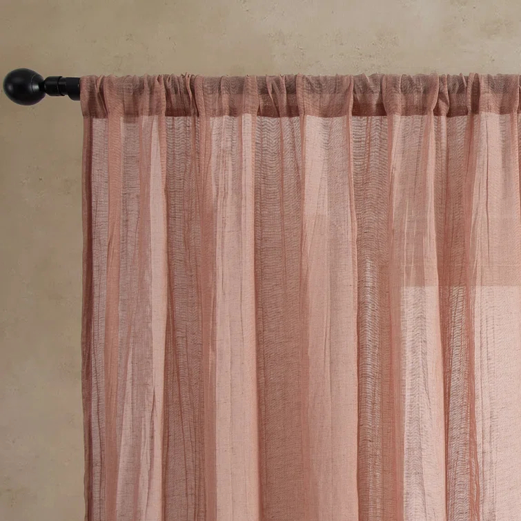 Solid Semi-Sheer Curtain Panels (Set of 2)