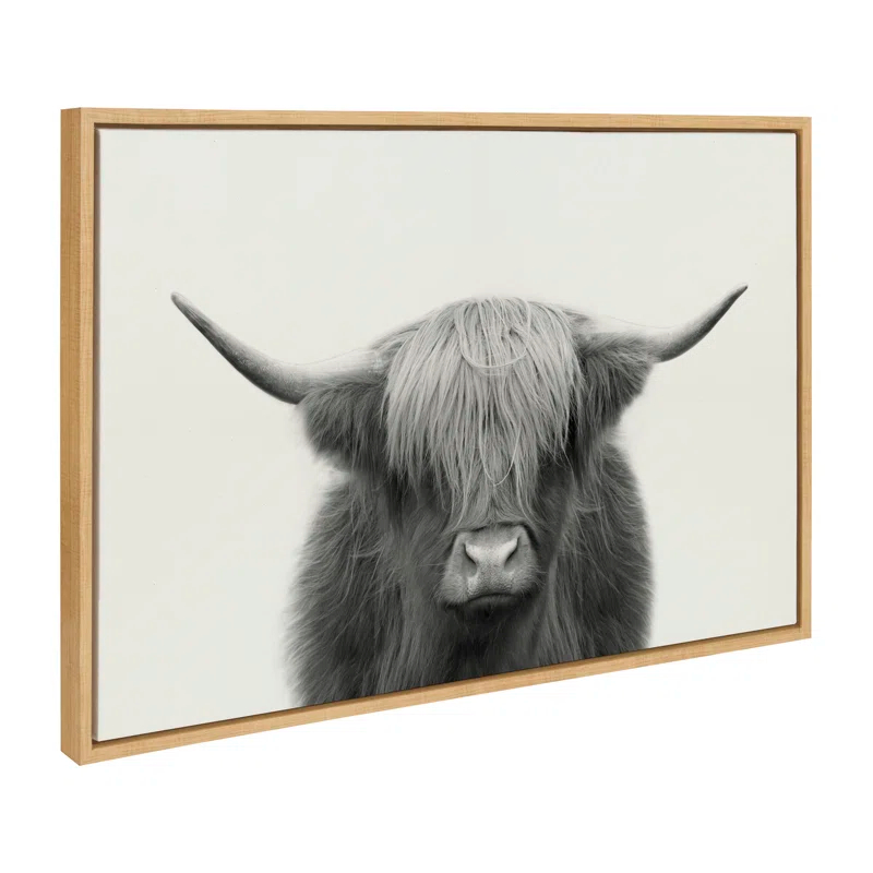 Williston Forge Jeylan " Hey Dude Highland Cow BW " by The Creative Bunch Studio