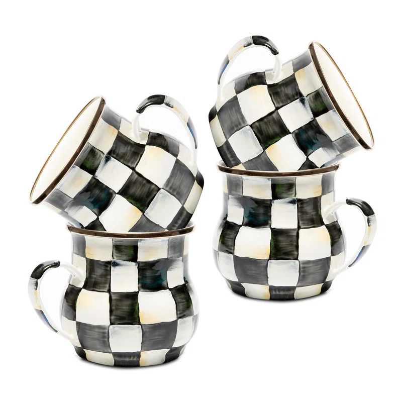 MacKenzie-Childs Check Mugs (Set of 4)
