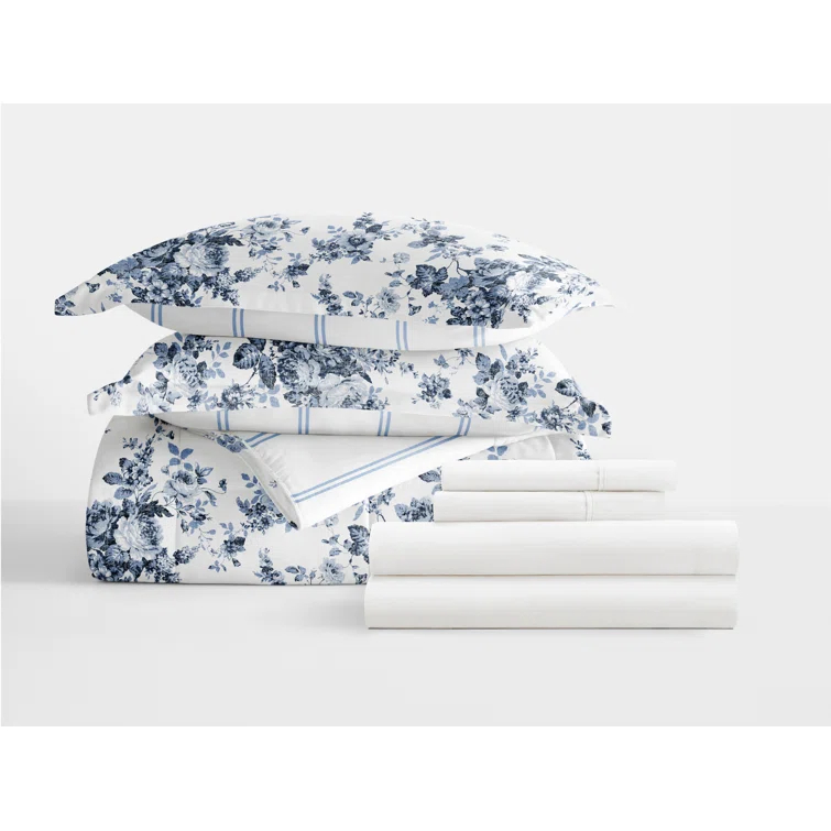 IEnjoy Home 7-Piece Bedding Bundle - Pattern Comforter and Sheet Set