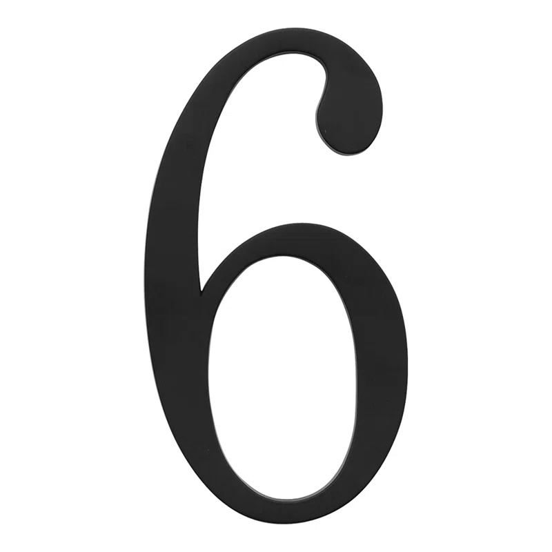 Barton Barton 6-Inch Floating Mount Steel House Number for Address Sign (Black)