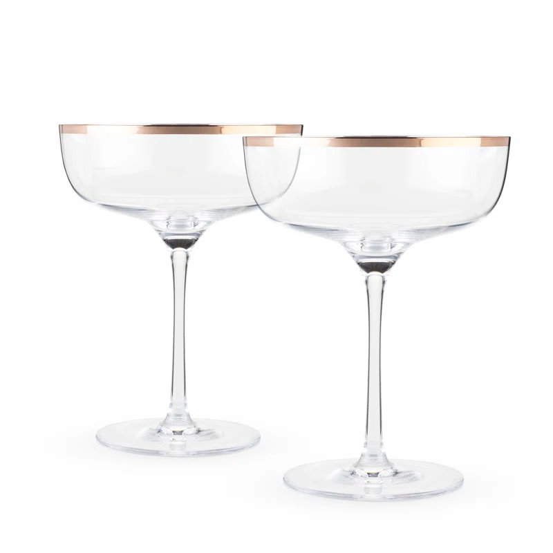 Twine Old Kentucky Home Copper Rim Crystal (Set of 2)