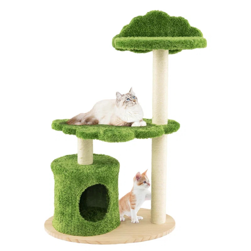 Tucker Murphy Pet™ 38" Cute Cat Tree Cat Condo Furniture With Fully Wrapped Sisal Scratching Posts