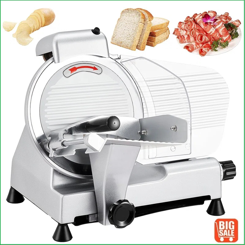 Fashionwu Fashionwu  Commercial Electric Meat Slicer 10" Food Cutter 240W Frozen Deli Slicer Machine