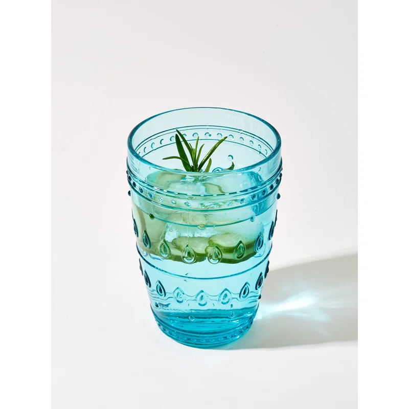 Euro Ceramica Fez Glassware 14oz Highball Glass Set (Set of 4)