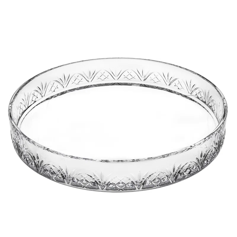Godinger Silver Art Co Dublin Crystal Round Tray