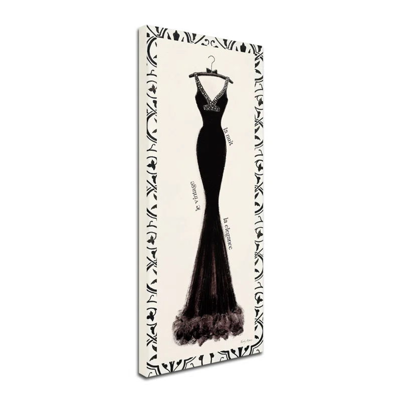 Trademark Fine Art Couture Noir I with Border by Emily Adams Painting Print on Wrapped Canvas