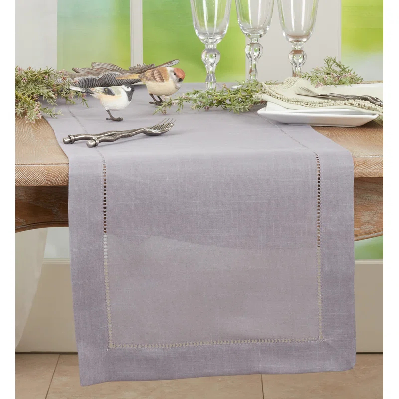Saro Rochester Collection Solid Color Table Runner
