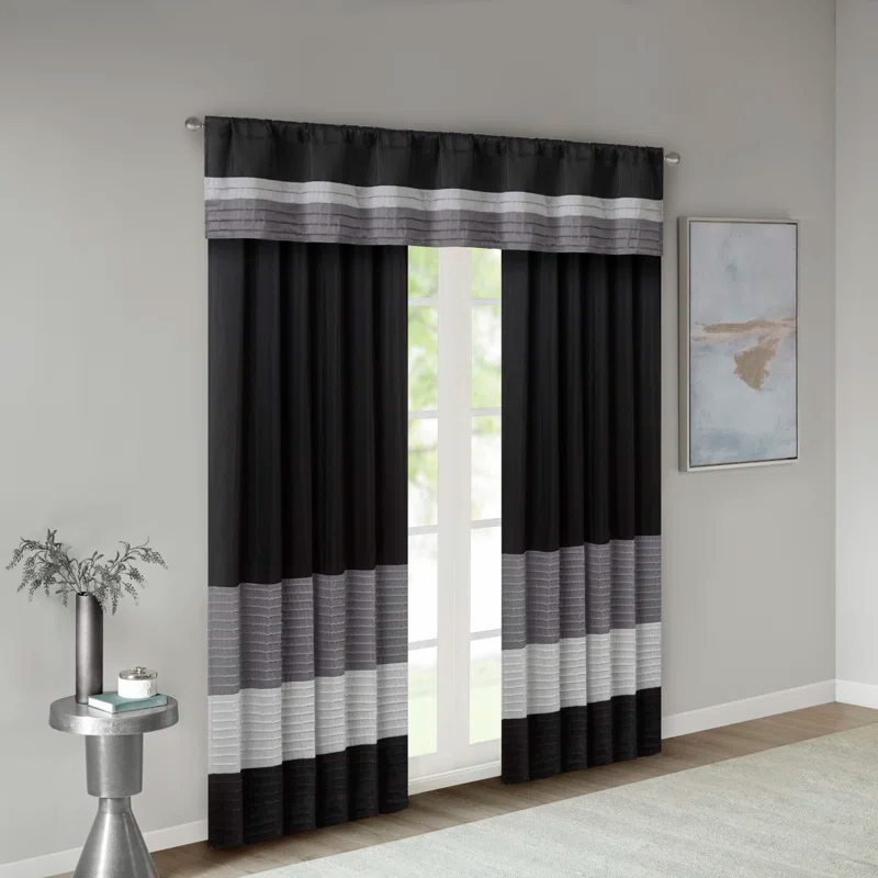 Madison Park Amherst Polyoni Pintuck Window Valance