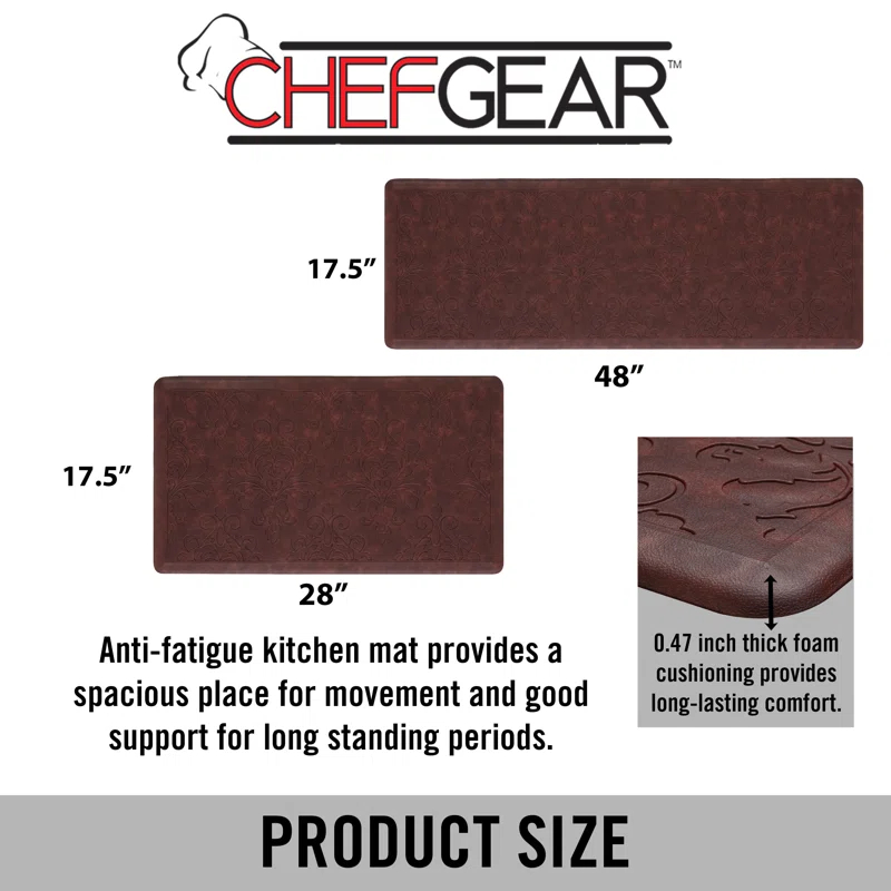 Chef Gear Embossed Soothing Comfort Anti-Fatigue Mat Set