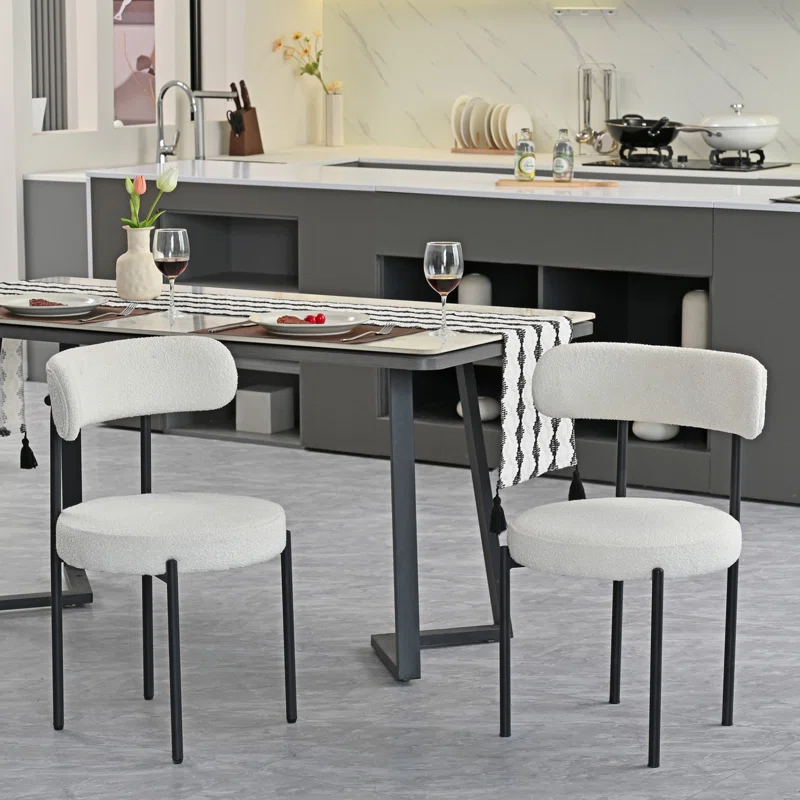 Boucle Dining Chairs Set of 2 (Set of 2)