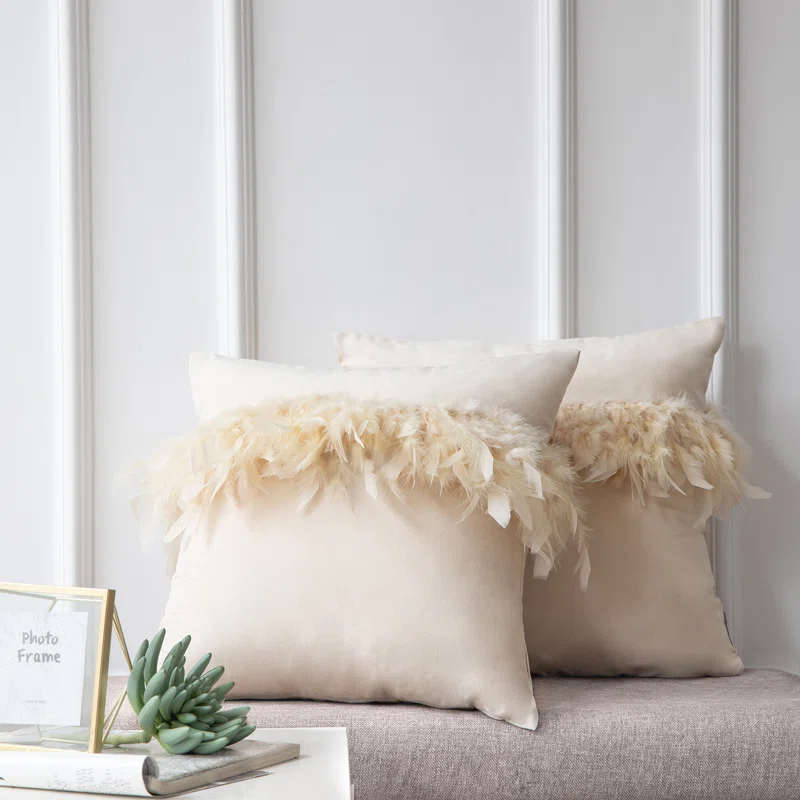 Phantoscope Feather Pillow Cover Pillow Cover (Set of 2)