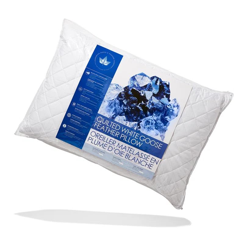 Canadian Down & Feather Company Quilted White Goose Feather Pillow - 2 Pack (Set of 2)