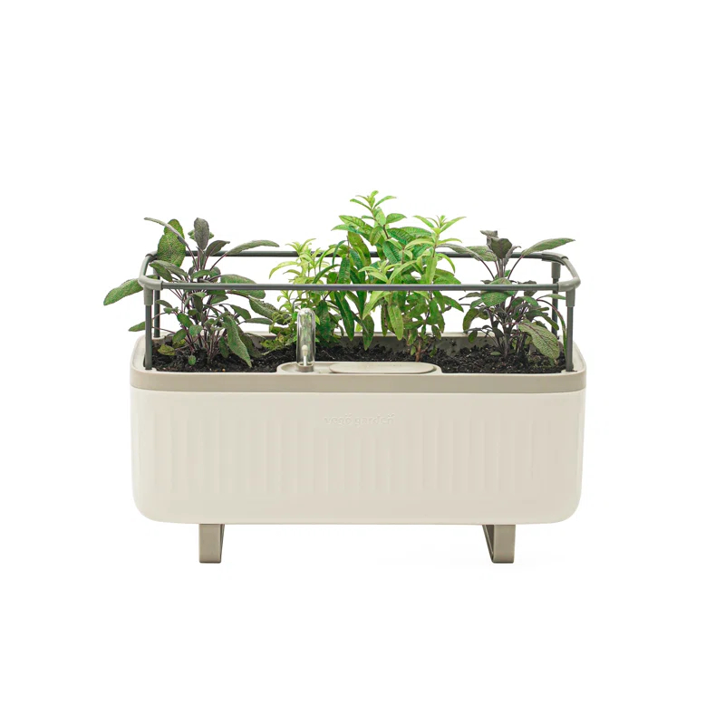 Vego Garden Mini Herb Plastic Outdoor Pot Planter with Trellis