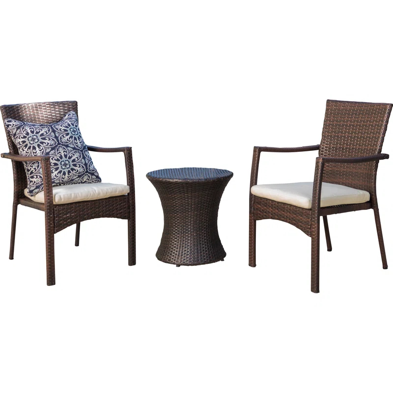 Wrought Studio™ Ault 3 Piece Conversation Set with Cushions