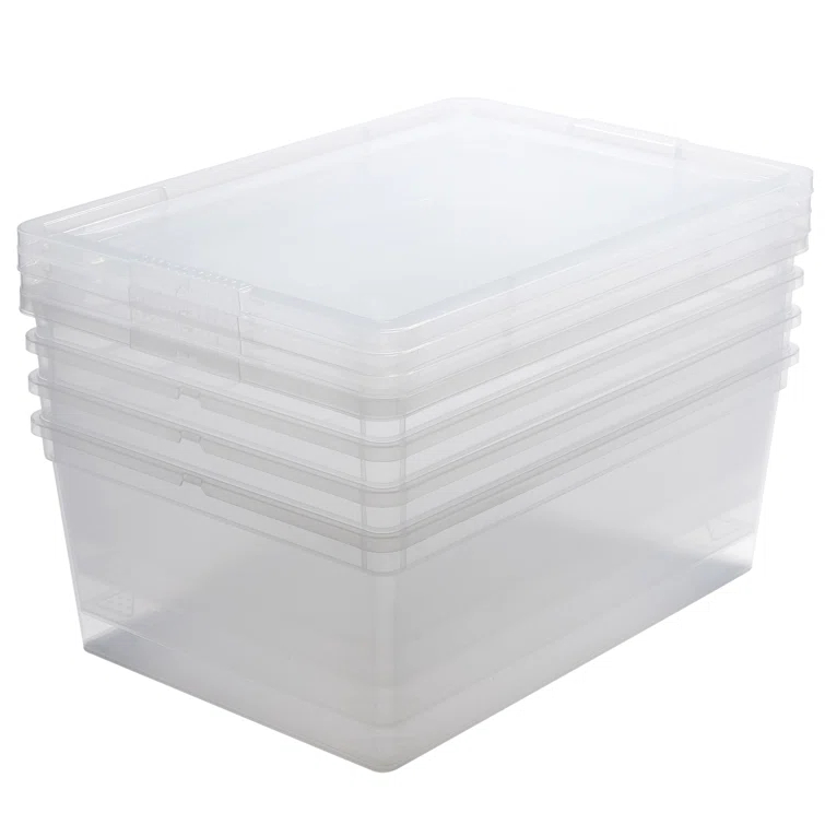 Simplify Simplify 4 Pack Stackable Storage Bins with Lids in Clear