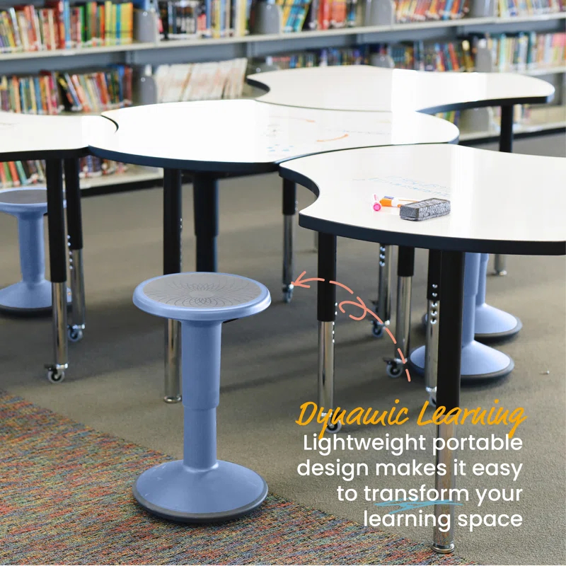 ECR4Kids ECR4Kids SitWell Wobble Stool, Adjustable Height, Active Seating