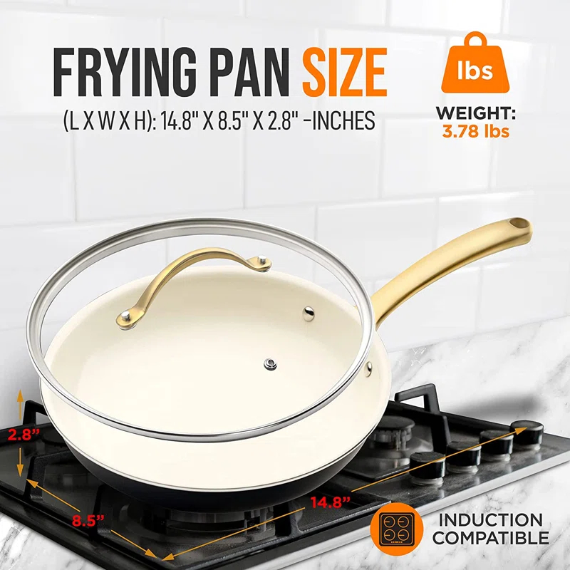 NutriChef 3 Quarts Stainless Steel Saucepan