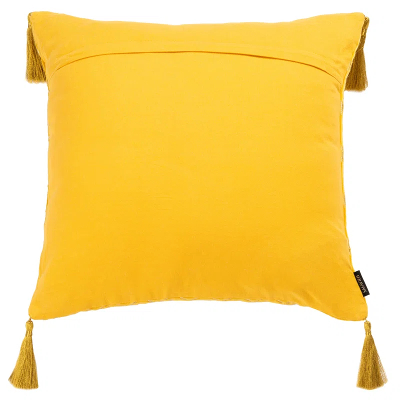 Cilan Tassels Cotton Reversible Throw Pillow